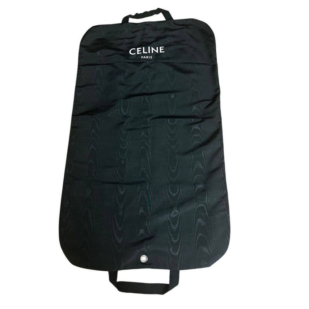 Authentic Celine Paris foldable garment bag grosgrain Black Size 45 x 26 “